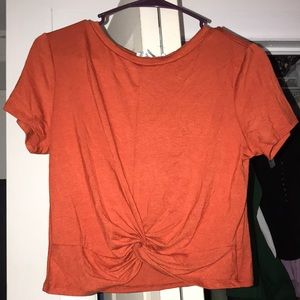 orange crop top